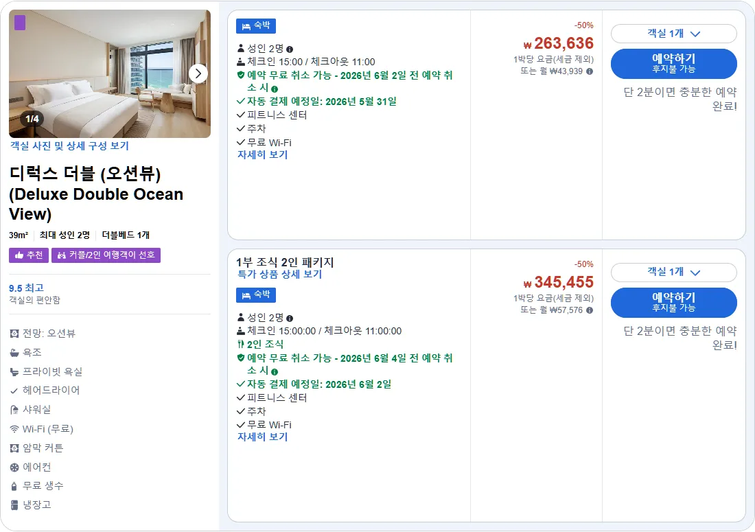 디럭스 더블 (오션뷰)