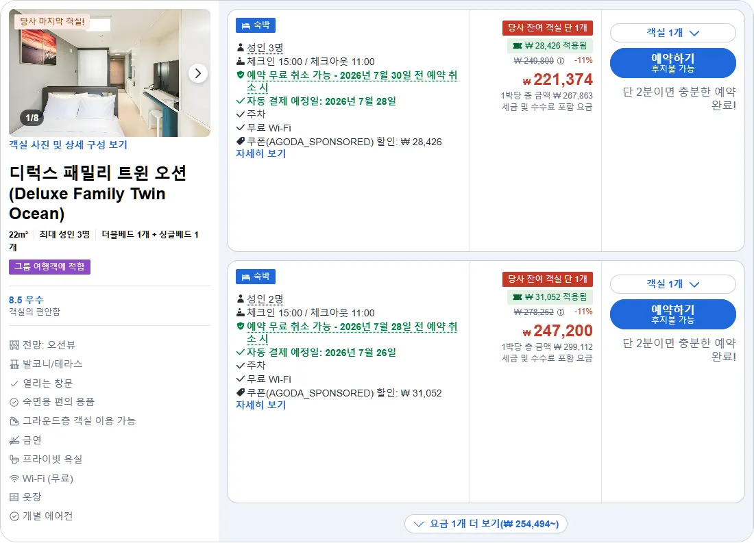디럭스 패밀리 트윈 오션