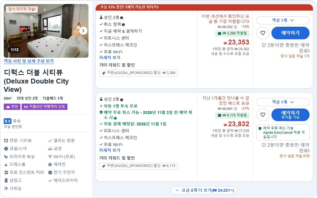 디럭스 더블 시티뷰