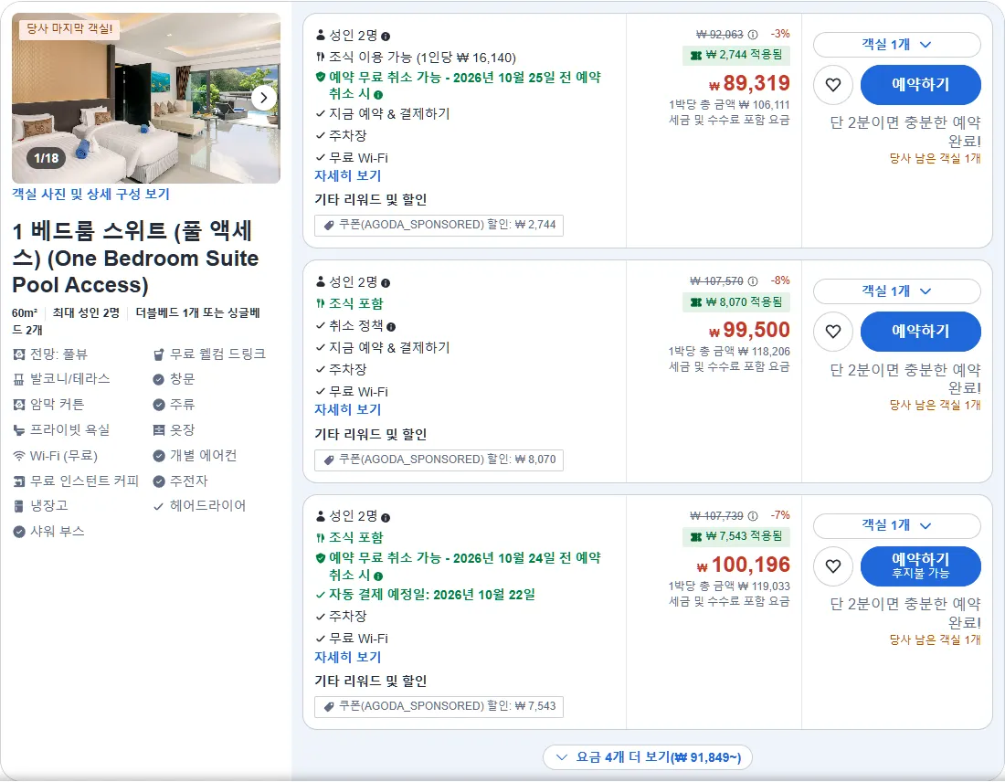 1 베드룸 스위트 (풀 액세스)