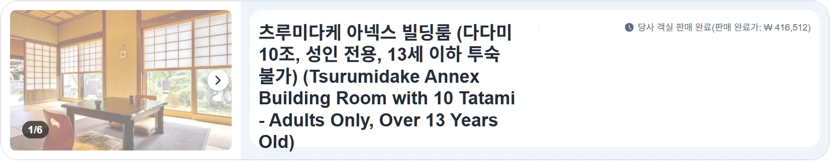 츠루미다케 아넥스 빌딩룸 (다다미 10조, 성인 전용, 13세 이하 투숙 불가)